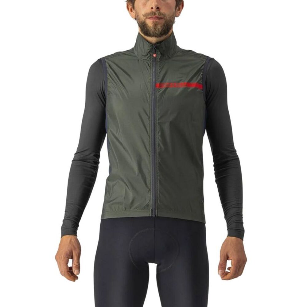 Castelli Mens Squadra Reflective Cycling Vest / Khaki Green